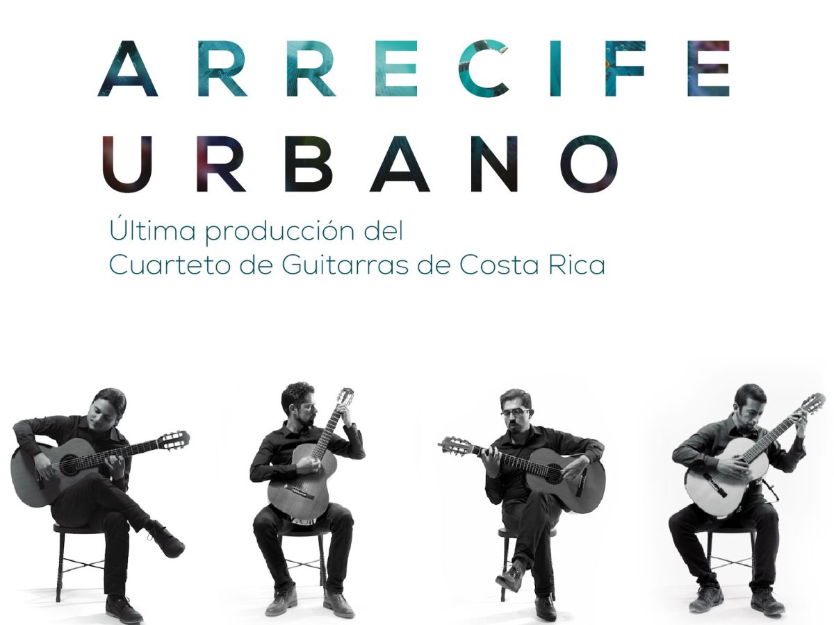 El Cuarteto de Guitarras de Costa Rica presentará en concierto su más reciente producción discográfica, "Arrecife Urbano", el próximo sábado 22 de marzo a las 8:00 p.m. en el Teatro Eugene O'Neill del Centro Cultural Costarricense Norteamericano.