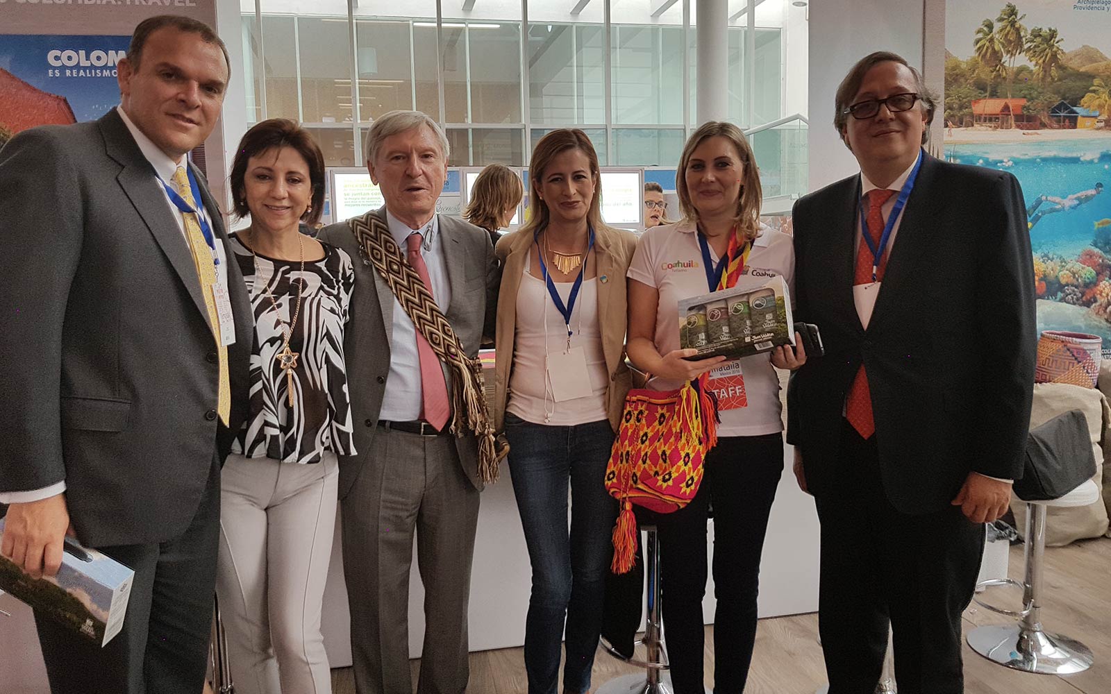 El Director de termatalia Alejandro Rubín, la Directora de promoción termatalia internacional Emma Gonzalez junto a Procolombia y el vicepresidente de Turismo de ProColombia, Enrique Stellabatti